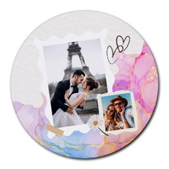 Personalized Memo Style Photo Name Round Mousepad