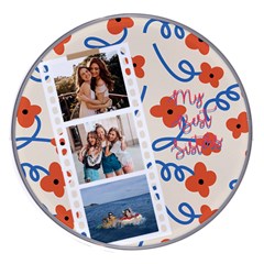 Personalized Red Flower Photo Name Wireless Fast Charger - Wireless Fast Charger(White)