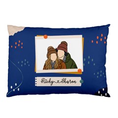 Personalized Photo Illustration Lover Name Pillow Case - Pillow Case (Two Sides)