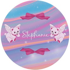 Personalized Angle Bear Name Round Tile Coaster - UV Print Round Tile Coaster