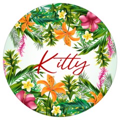 Personalized Tropical Fruit Any Text Name Projection Bolo Bracelet - Round Trivet