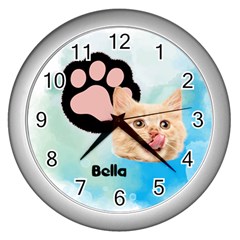 Personalized Pet Foot Photo Wall Clock - Wall Clock (Silver)