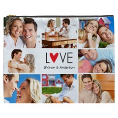 Personalized Love Photo Any Text Cosmetic Bag - Cosmetic Bag (XXXL)