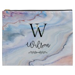 Personalized Initial Name Color Marble Cosmetic Bag - Cosmetic Bag (XXXL)