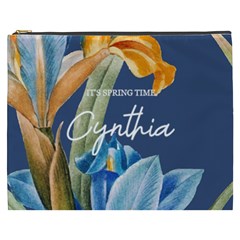 Personalized Floral Spring Time Name Cosmetic Bag - Cosmetic Bag (XXXL)