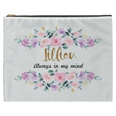Personalized Floral Pattern Always in My Mind Name Cosmetic Bag (7 styles) - Cosmetic Bag (XXXL)