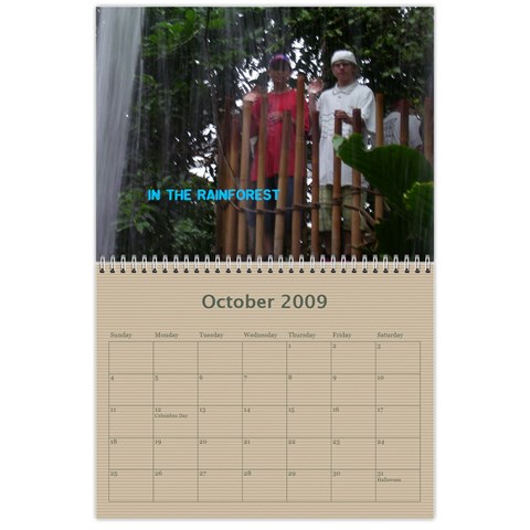 Calendar Of Vacation By Tammy Hughes Oct 2009