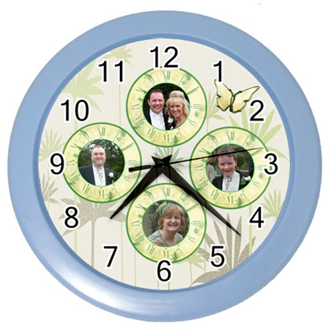 Slender Stems Green Clock By Catvinnat Front
