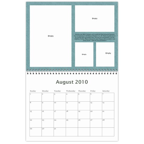 Miller Calendar By Anna Aug 2010