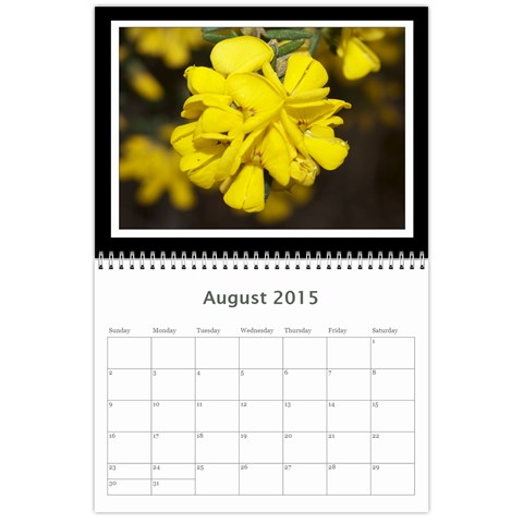 2015 Basic Black & White Calendar By Mim Aug 2015