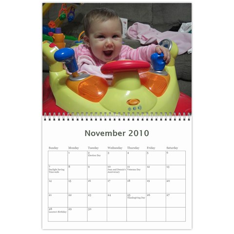 Aunt Josie s Calendar By Cheryl Nov 2010