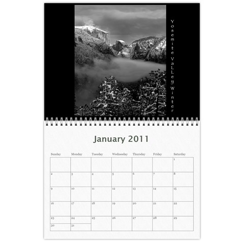 B&w Calendar Yosemite And More  2010 18 Month By Karl Bralich Jan 2011