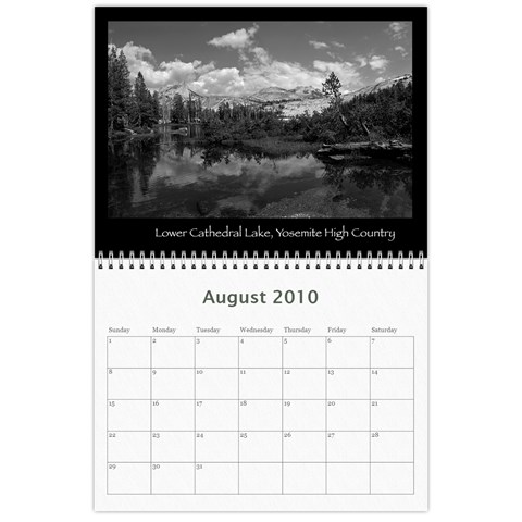 B&w Calendar Yosemite And More  2010 18 Month By Karl Bralich Aug 2010