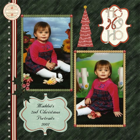 Maddie s 2007 Christmas Portraits 12x12 By Rubylb 12 x12  Scrapbook Page - 2