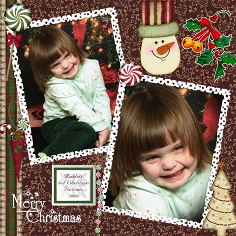 Maddie s 2008 Christmas Portraits 12x12 By Rubylb 12 x12  Scrapbook Page - 1