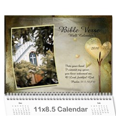 Bible Verse Wall Calendar 2010 - Wall Calendar 11  x 8.5  (12-Months)