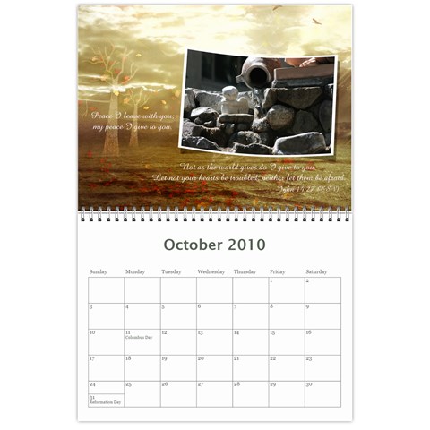 Bible Verse Wall Calendar 2010 By Iris Nelson Oct 2010