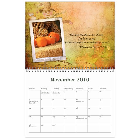 Bible Verse Wall Calendar 2010 By Iris Nelson Nov 2010