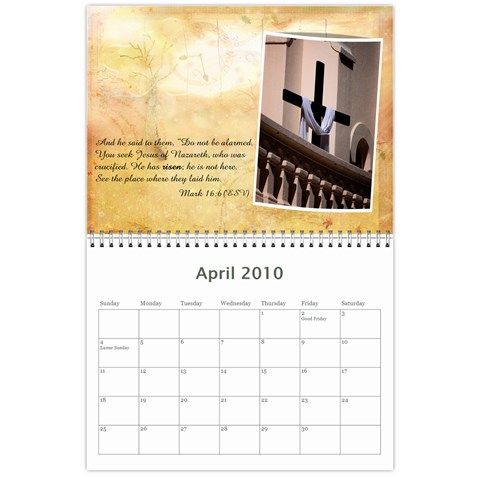 Bible Verse Wall Calendar 2010 By Iris Nelson Apr 2010