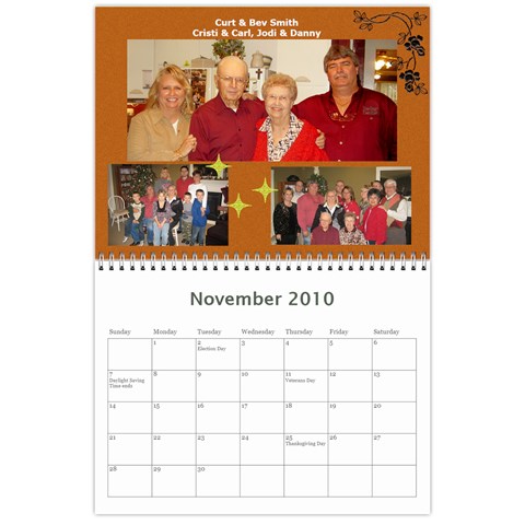 2010 Sandy Family Calendar By Jill Coston Nov 2010