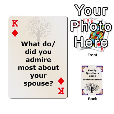 King Family Question Card Game By Laurrie Front - DiamondK