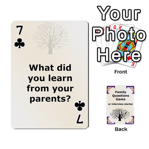 Family Question Card Game By Laurrie Front - Club7
