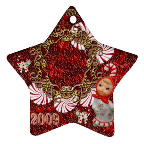 Star Candy Cane Christmas Ornament By Ellan Front