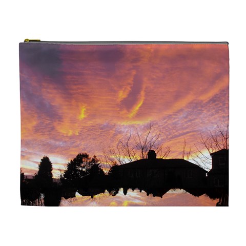 Sunset Sky Large Cosmetic Bag By Catvinnat Front