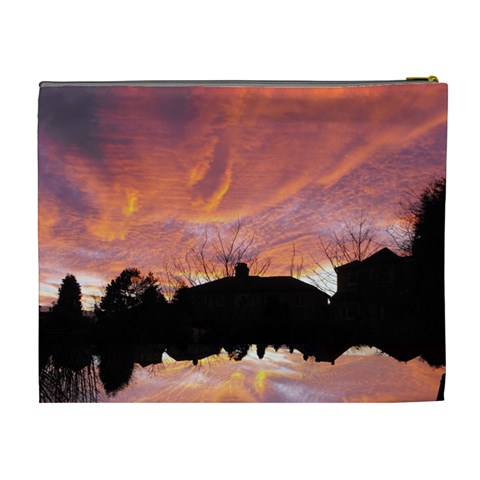 Sunset Sky Large Cosmetic Bag By Catvinnat Back