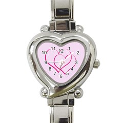 2 hearts valentines watch - Heart Italian Charm Watch