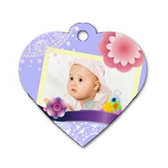 Flower Baby - Dog Tag Heart (One Side)