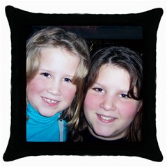 Custom photo pillowcase - Throw Pillow Case (Black)