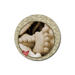 Dylan s Baby Feet - Rubber Coaster (Round)