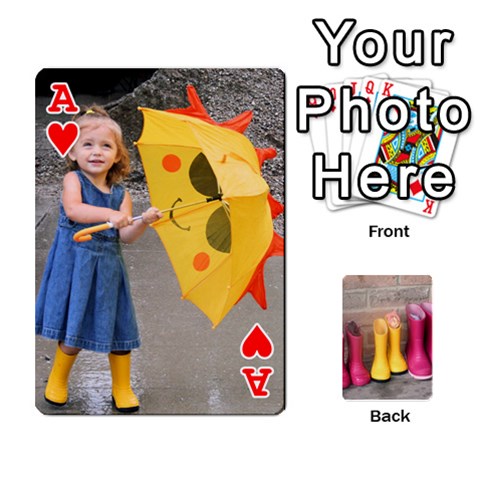 Ace Rainyday Playing Cards By Lily Hamilton Front - HeartA