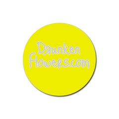 DF yellow logo - coaster - Rubber Coaster (Round)