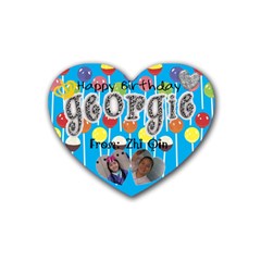Georgie s Birthday Present - Rubber Coaster (Heart)