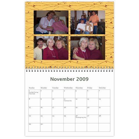 Calendar 2009 By Judy Nov 2009