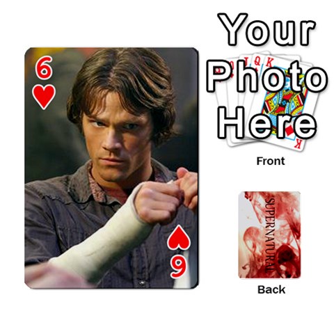 Supernatural Playing Cards By Leigh Front - Heart6