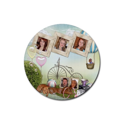 Round Rubber Coaster By Kellie Simpson Front
