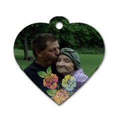 Glen and Mom - Dog Tag Heart (One Side)