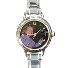 round italian charm watch