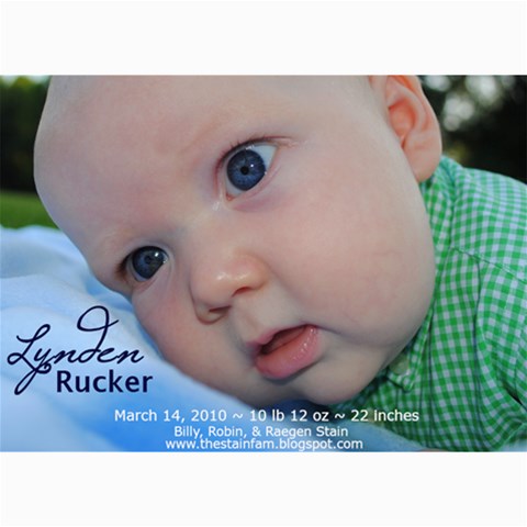 Lynden Rucker Announcement By Robin 7 x5  Photo Card - 4