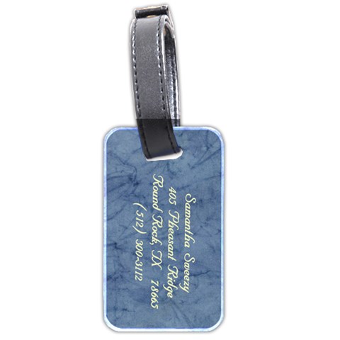 Luggage Tag By Samantha Sweezy Back