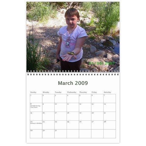 Family Calendar By Melinda Mar 2009