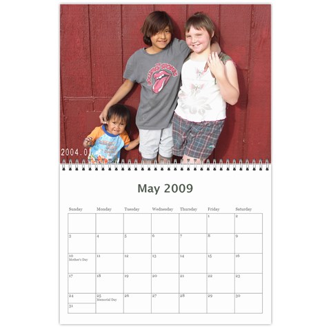 Family Calendar By Melinda May 2009