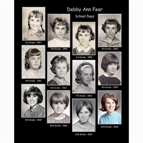 Debby School Days Collage By Debra Macv 10 x8  Print - 1