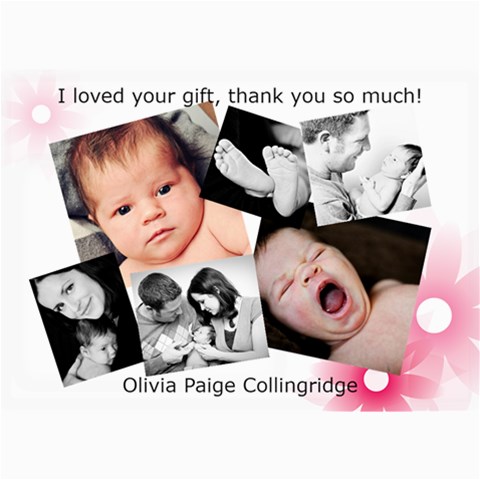 Olivia s Thank You Cards By Dallas Collingridge 7 x5  Photo Card - 2