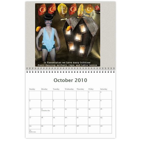 Dave Calendar By Lily Hamilton Oct 2010