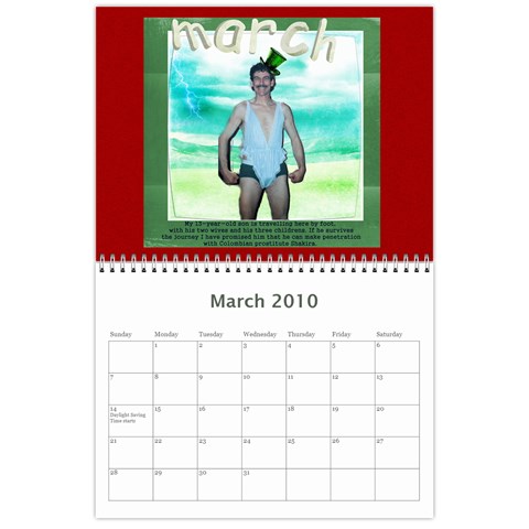 Dave Calendar By Lily Hamilton Mar 2010