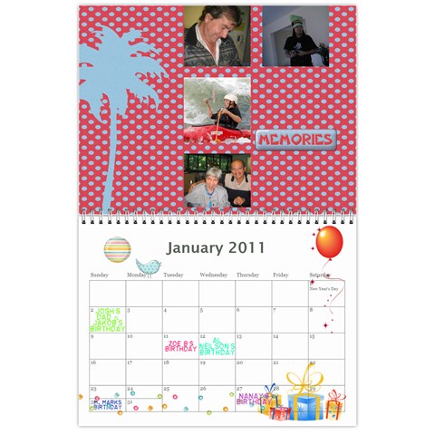 My 18m Calendar By Jem Jan 2011